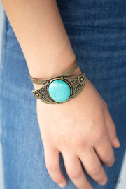 Paparazzi Accessories Desert Nature Brass Turquoise Cuff Bracelet