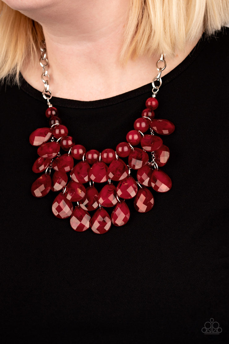 Paparazzi Accessories Sorry To Burst Your Bubble - Red Necklace Set