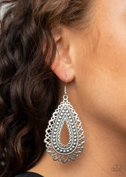 Paparazzi Accessories Texture Garden - Silver Earrings