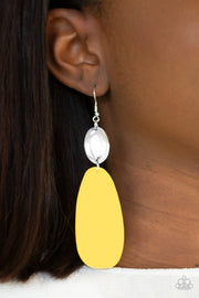 Paparazzi Accessories Vivaciously Vogue Yellow Earrings