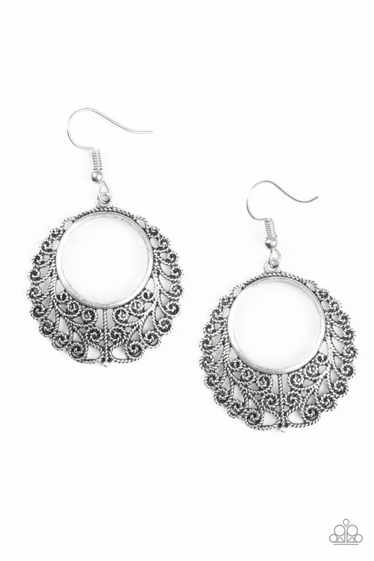 Paparazzi Accessories Grapevine Glamorous Silver Earrings