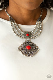 Paparazzi Accessories Santa Fe Solstice Red Necklace Set