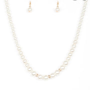 Paparazzi Accessories Royal Romance White Pearl Necklace Set