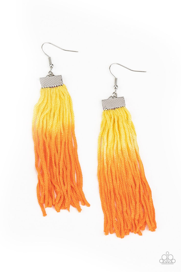 Paparazzi Accessories Dual Immersion Yellow Earrings